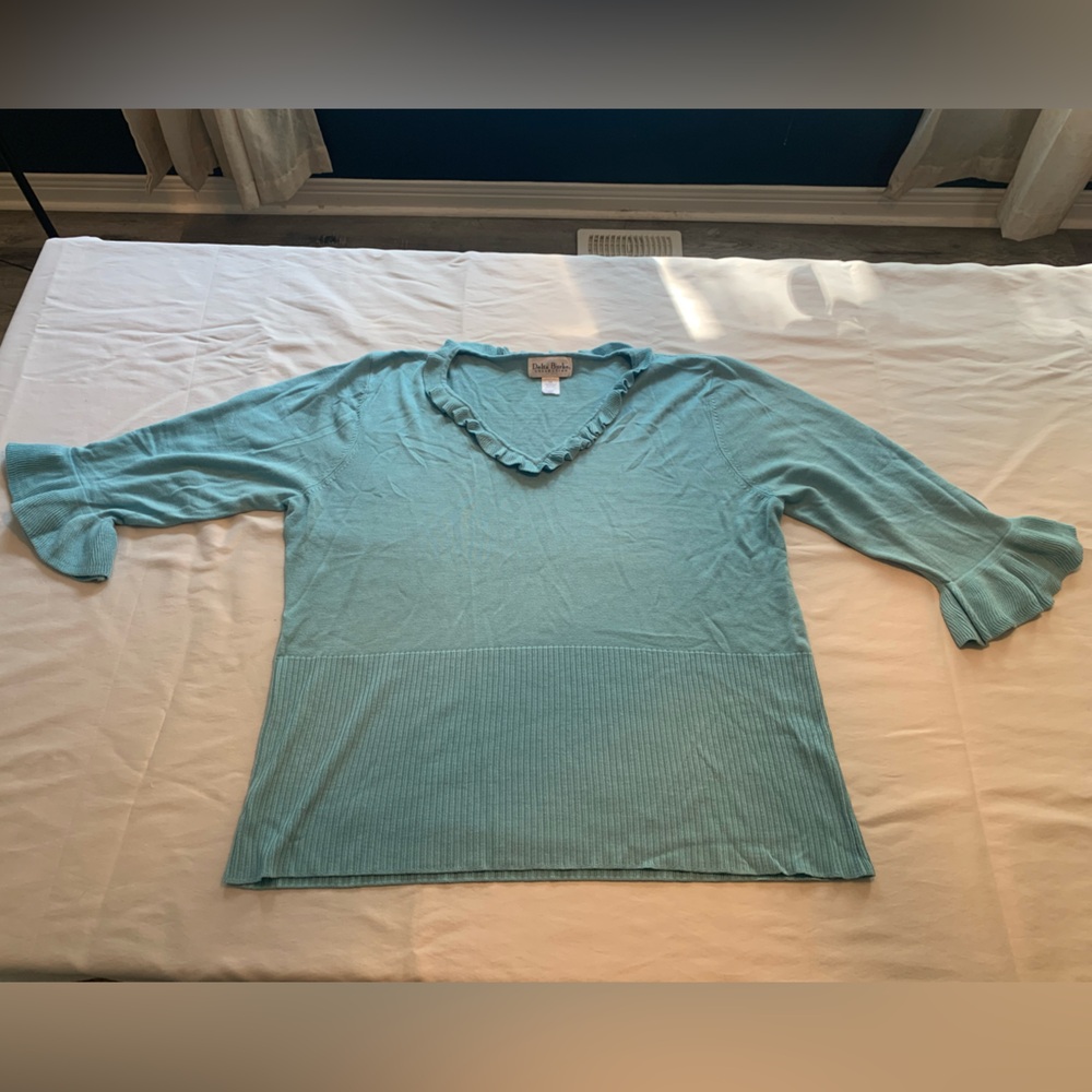 Vintage Delta Burke Aqua Knit Top
